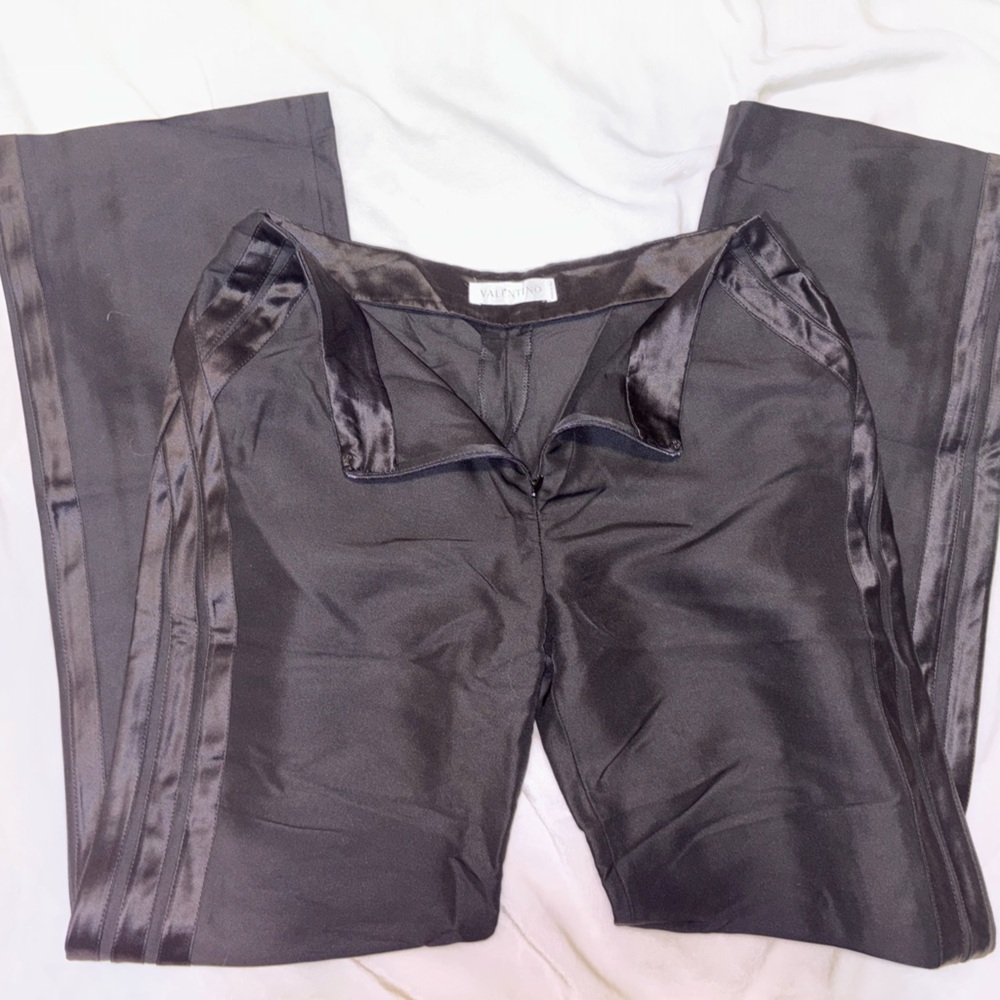 Valentino Black Satin Trousers